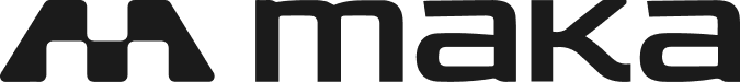 Logo teks Maka Motors hitam