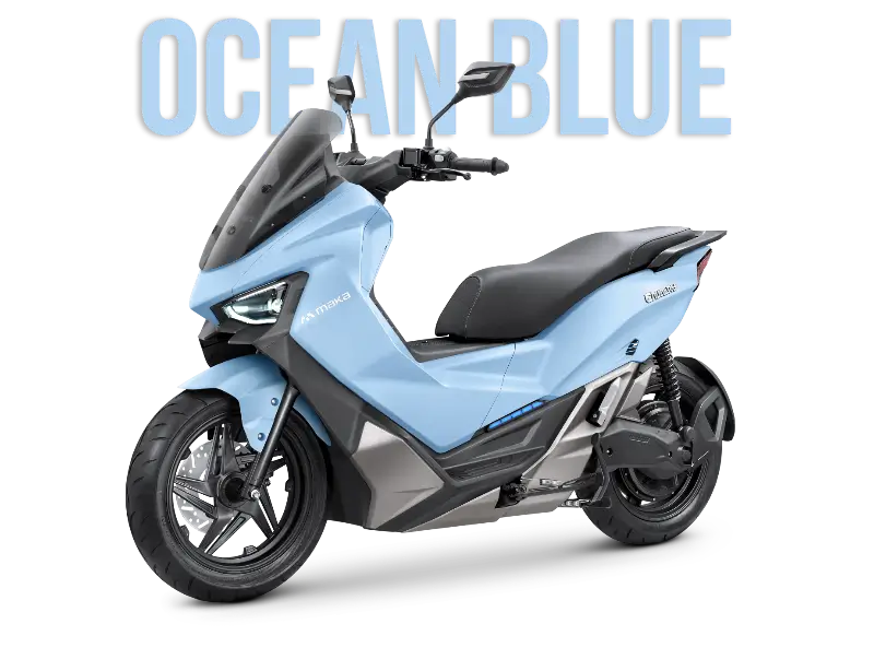 Motor listrik Maka Cavalry biru